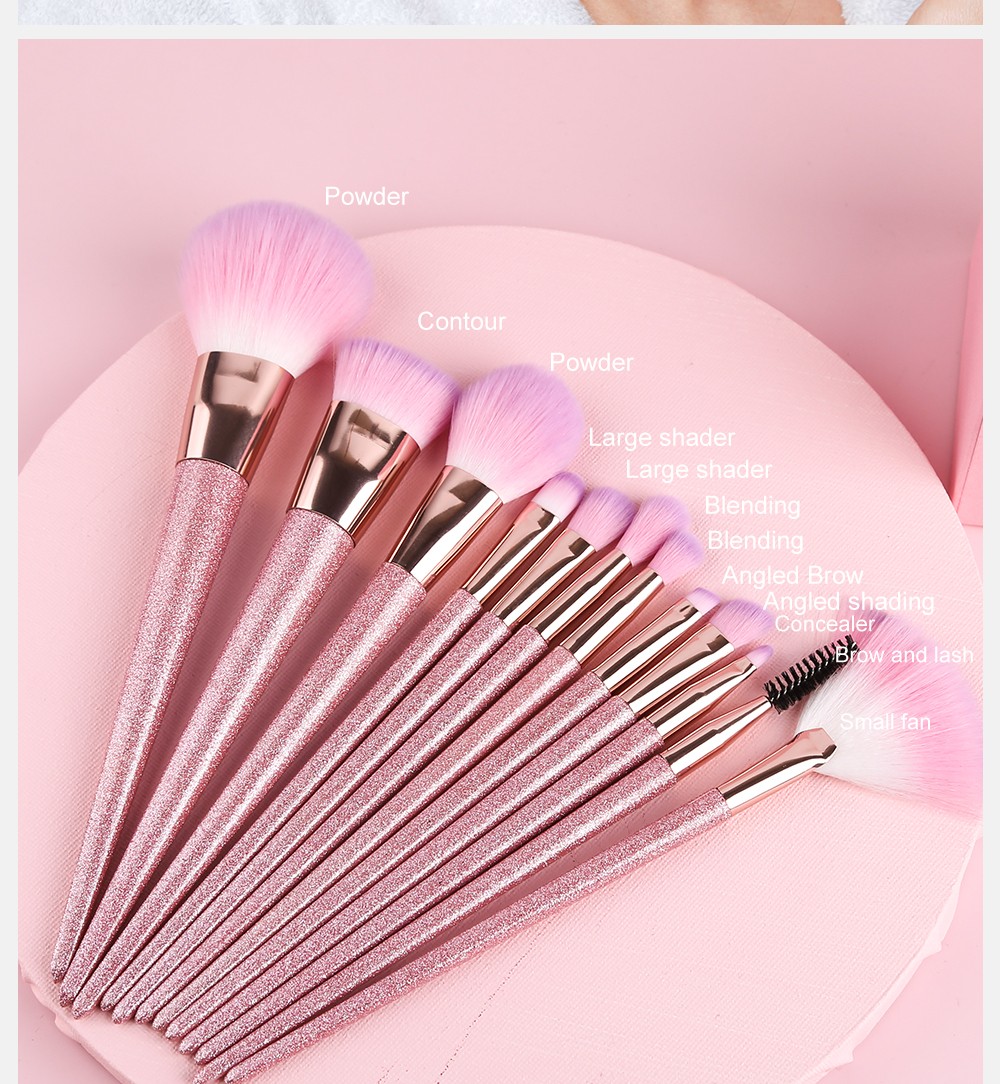 12pcs Bling Makeup Brush Set