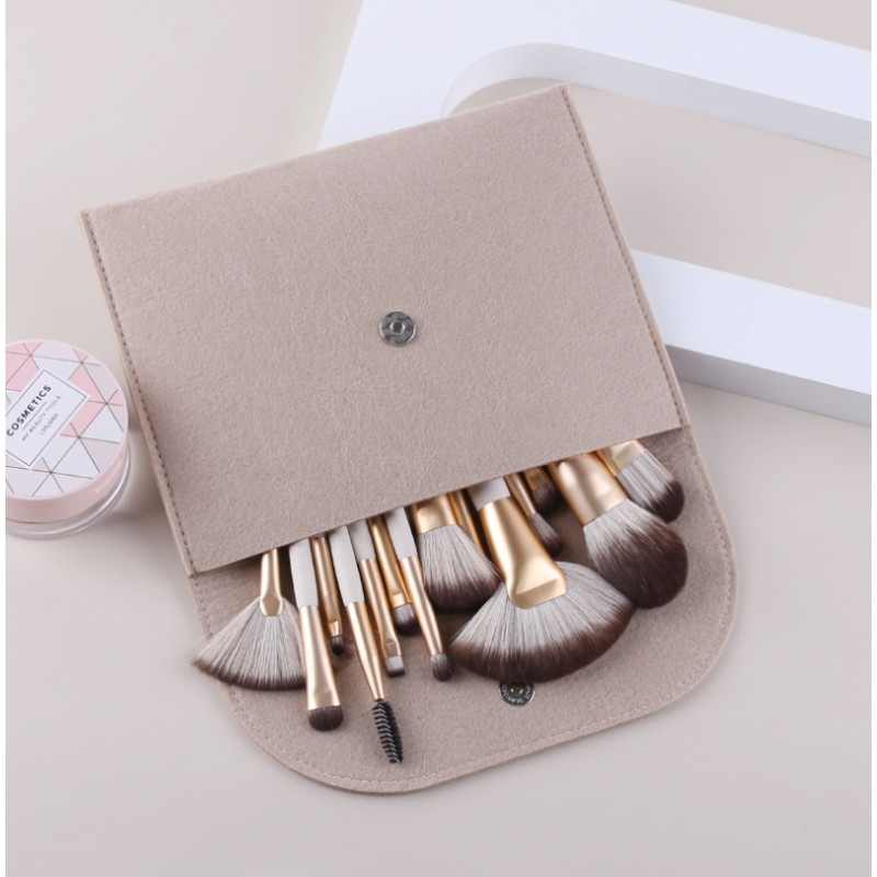 16pcs Beige Makeup Brush Set