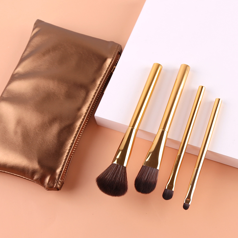 Gold 4pc Cosmetic Makeup Brush