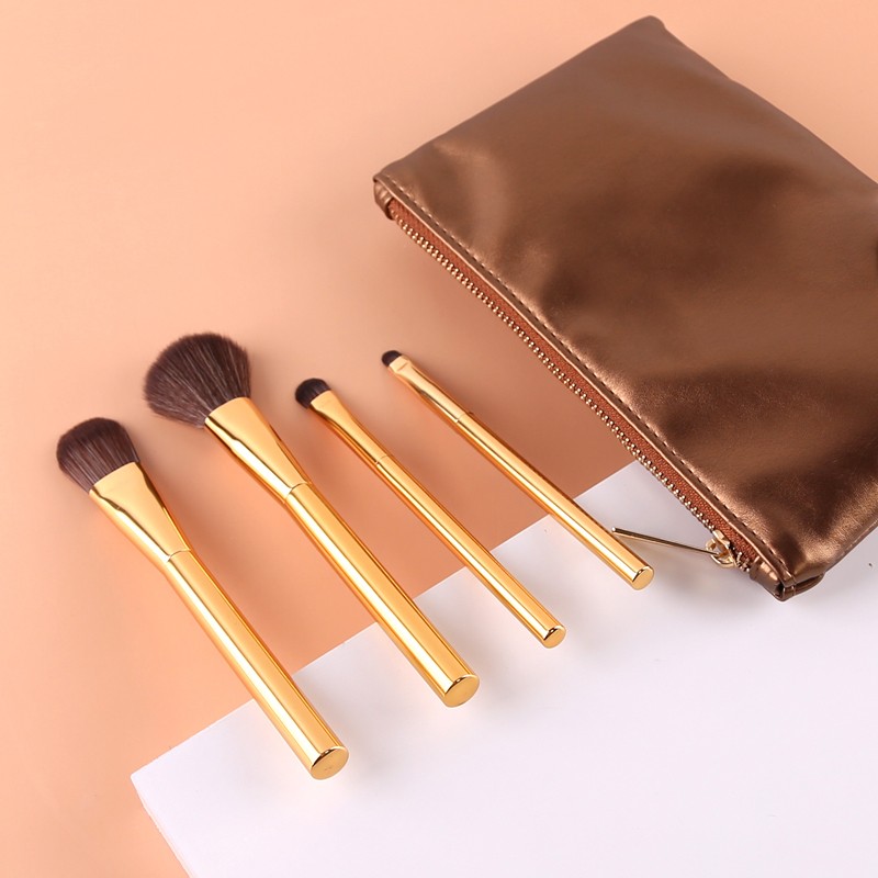 Gold 4pc Cosmetic Makeup Brush