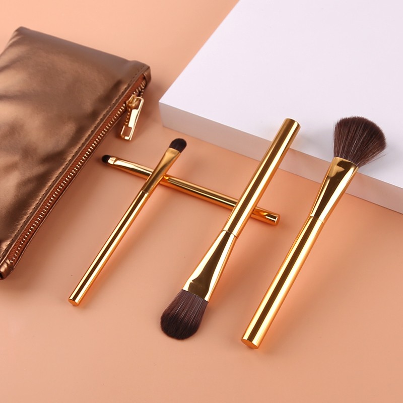 Gold 4pc Cosmetic Makeup Brush