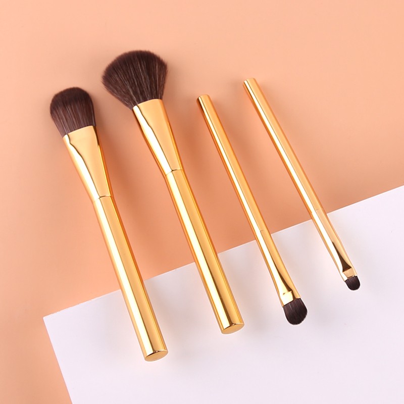 Gold 4pc Cosmetic Makeup Brush