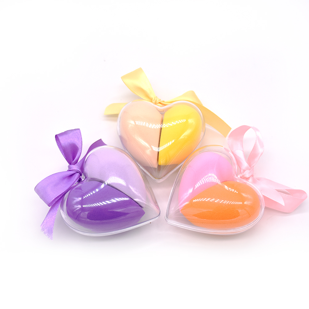 Love heart shape cosmetic sponge