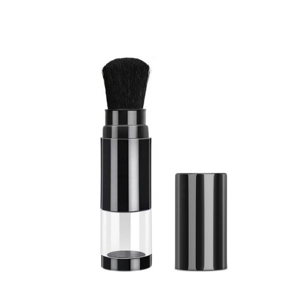 Refillable loose powder brush