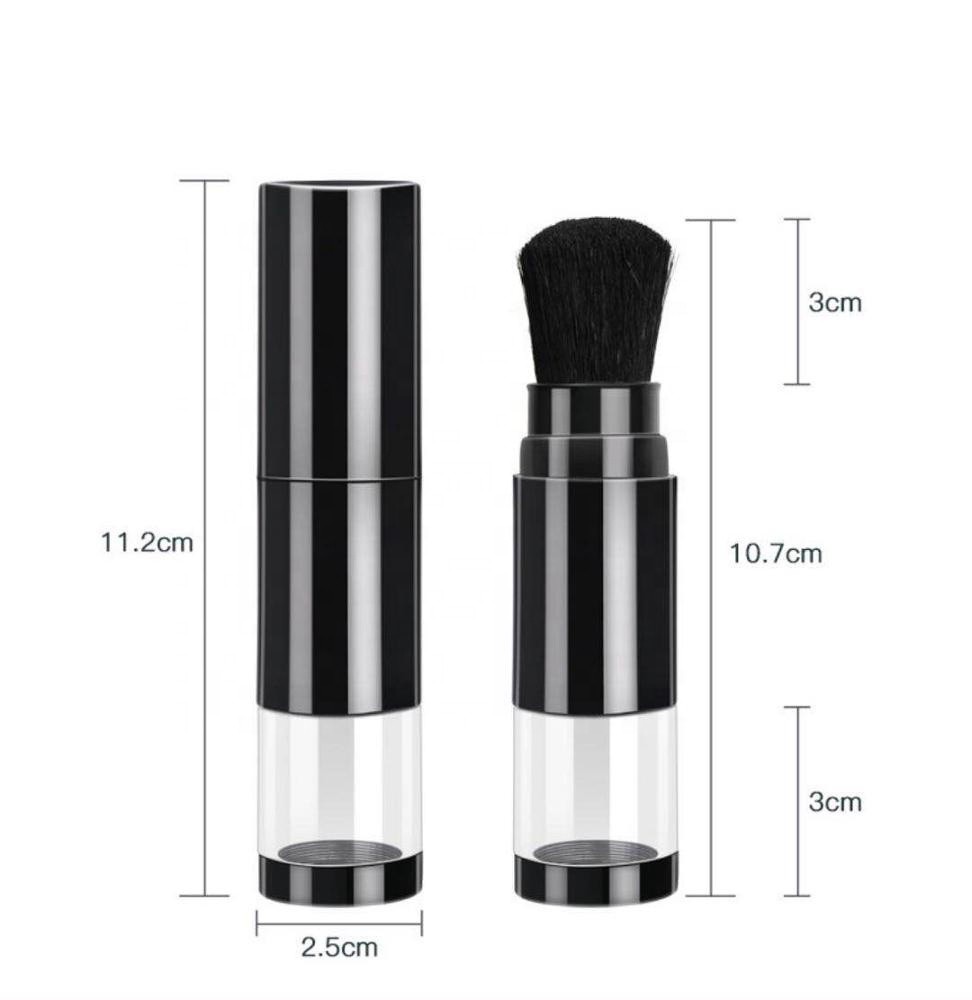 Refillable loose powder brush